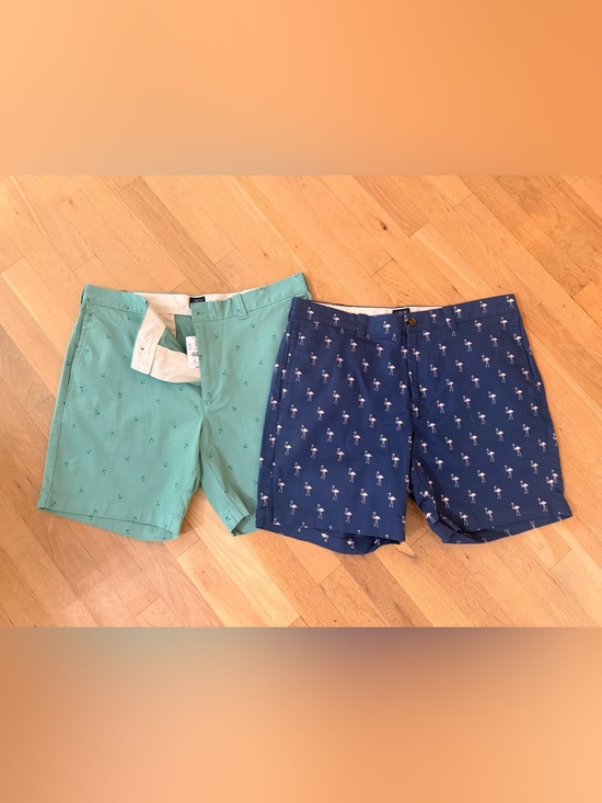 J. Crew Other - J. Crew Mint Green Anchor-Print Cotton Shorts and flamingo shorts